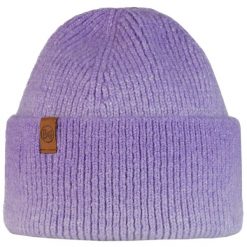 Czapka Buff Knitted Beanie Marin - lavender. Fioletowe czapki damskie Buff, bez wzorów. Za 123.99 zł.