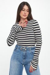 Sweter damski w paski TWINSET. Swetry nierozpinane damskie Twinset Milano, l, bez wzorów, bez kołnierzyka, bez ramiączek. Za 849.00 zł.