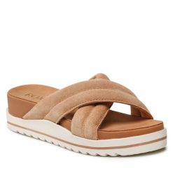 Klapki Roxy. Brązowe klapki damskie Roxy, bez wzorów, bez obcasa, bez zapięcia. Za 219.99 zł.