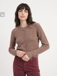 Klasyczny kardigan regular fit - brązowy. Brązowe kardigany damskie Sinsay, l, bez wzorów, klasyczne, bez kołnierzyka. Za 49.99 zł.