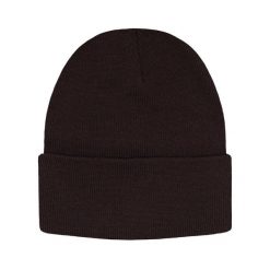 Jednokolorowa Czapka Zimowa Typu Beanie – Zimowa - Brązowa. Brązowe czapki męskie His Story, na jesień, bez wzorów. Za 40.00 zł.