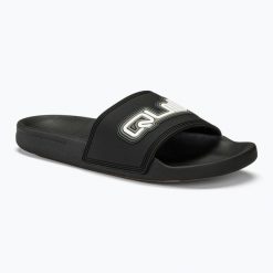 Klapki męskie Quiksilver Rivi Wordmark Slide II black 1. Czarne klapki męskie Quiksilver, bez wzorów, bez zapięcia. Za 89.99 zł.