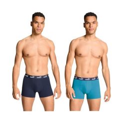 Bokserki majtki męskie Puma 2-Pack. Niebieskie bokserki męskie Puma, bez wzorów, z materiału. W wyprzedaży za 56.05 zł.