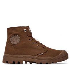 Trapery Palladium. Brązowe trapery damskie Palladium, bez zapięcia. Za 349.99 zł.