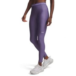 Legginsy fitness damskie HeatGear. Fioletowe legginsy damskie Under Armour, l, bez wzorów, z dzianiny, długie, na fitness i siłownię. Za 226.15 zł.