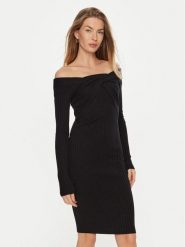 Guess Sukienka koktajlowa Milana W4BK26 Z2V42 Czarny Slim Fit. Czarne sukienki damskie Guess, xl, z aplikacjami, z syntetyku, wizytowe, bez kołnierzyka, bez ramiączek. Za 269.99 zł.