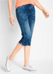 Dżinsy Straight, mid waist, ze stretchem. Niebieskie jeansy damskie bonprix, bez wzorów, z jeansu. Za 97.99 zł.
