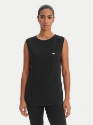 Emporio Armani Underwear Top EW000410 AF19023 UC001 Czarny Regular Fit. Czarne topy damskie Emporio Armani Underwear, m, bez wzorów, z bawełny, bez kołnierzyka, bez ramiączek. Za 219.99 zł.