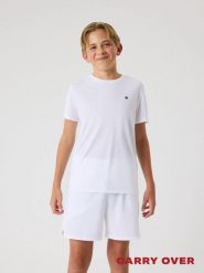 Bjorn_borg ACE LIGHT T-SHIRT z recyklingowanego poliestru BRILLIANT WHITE. Białe t-shirty damskie Björn Borg, bez wzorów, bez kołnierzyka, bez ramiączek. Za 194.00 zł.