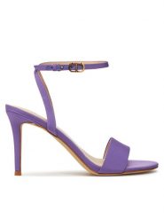 TWINSET Sandały 241TCP102 Fioletowy. Fioletowe sandały damskie Twinset, bez wzorów, z materiału, bez obcasa, na szpilce, bez zapięcia. Za 849.99 zł.