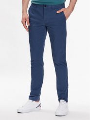 Tommy Hilfiger Chinosy Bleecker MW0MW26619 Granatowy Slim Fit. Niebieskie eleganckie spodnie męskie Tommy Hilfiger, bez wzorów, z bawełny. Za 569.99 zł.