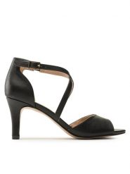 Clara Barson Sandały LS5953-02 Czarny. Czarne sandały damskie Clara Barson, bez wzorów, ze skóry, bez obcasa, na szpilce, bez zapięcia. Za 129.99 zł.
