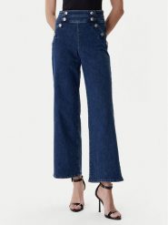 Guess Jeansy W6RA3R D0910 Granatowy Wide Leg. Niebieskie jeansy damskie Guess, z aplikacjami, z bawełny. Za 619.99 zł.