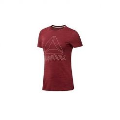 Koszulka sportowa damska Reebok EL Marble Logo Tee. Czerwone koszulki sportowe damskie Reebok, bez wzorów, bez ramiączek. Za 126.00 zł.