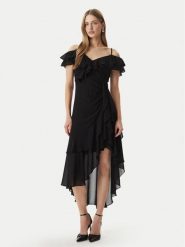 Morgan Sukienka koktajlowa 251-RJOLIE Czarny Regular Fit. Czarne sukienki damskie Morgan, bez wzorów, z syntetyku, wizytowe, bez kołnierzyka, bez ramiączek. Za 399.99 zł.