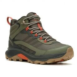 Buty trekkingowe męskie Merrell Moab Speed Strike WP. Zielone trekkingi męskie Merrell, z gumy, za kostkę, bez zapięcia. Za 561.00 zł.