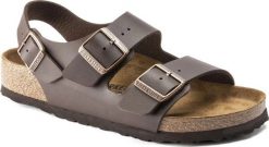 Birkenstock męskie sandały Milano BS 0034701 DARK BROWN (szerokość standardowa) 40. Brązowe sandały męskie Birkenstock, bez wzorów, klasyczne, bez zapięcia. Za 665.66 zł.