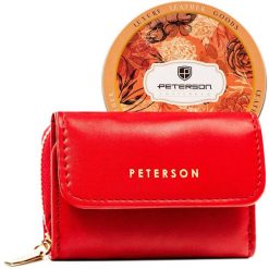 Portfel damski Peterson PTN 011-F-PUS czerwony. Czerwone portfele damskie Peterson, ze skóry ekologicznej. Za 74.00 zł.