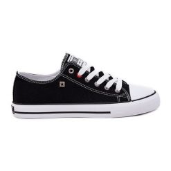 Trampki Męskie Big Star NN174300 HI-POLY System Czarne. Czarne trampki męskie bez wzorów, z gumy, retro, bez zapięcia. Za 191.73 zł.