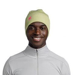 Czapka zimowa Buff Crossknit Beanie - sheen yellow. Żółte czapki damskie Buff, na zimę, bez wzorów, z dzianiny, wizytowe. Za 151.10 zł.