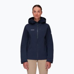 Kurtka przeciwdeszczowa damska Mammut Alto Guide HS Hooded. Niebieskie kurtki sportowe damskie Mammut, xs, bez wzorów, bez ramiączek, bez kaptura, trekkingowe. Za 999.99 zł.
