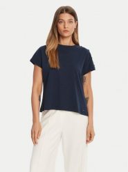 Tommy Hilfiger T-Shirt Gold Button WW0WW47455 Granatowy Regular Fit. Niebieskie t-shirty damskie Tommy Hilfiger, xs, bez wzorów, z bawełny, bez kołnierzyka, bez ramiączek. Za 159.99 zł.