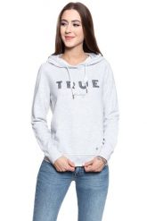BLUZA MUSTANG Bella H Embroidery Light grey melange 1008016 4141. Szare bluzy damskie Mustang, s, bez wzorów, bez ramiączek, z kapturem. Za 149.99 zł.
