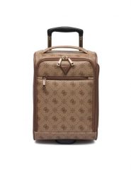 Guess Walizka kabinowa TWGP98 90971 Beżowy. Brązowe walizki damskie Guess, z aplikacjami, ze skóry. Za 489.99 zł.