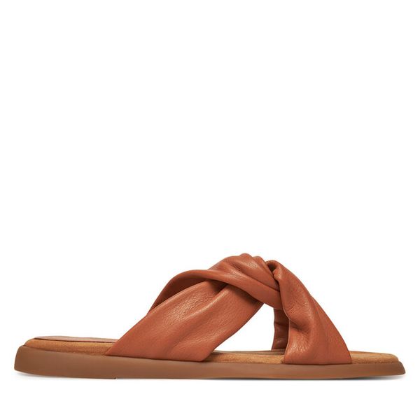 Klapki Unisa. Brązowe klapki damskie Unisa, bez wzorów, bez obcasa, bez zapięcia. Za 229.99 zł.