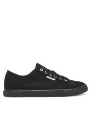 Calvin Klein Jeans Tenisówki Ess Vulc Low Mg Cv YM0YM01301 Czarny. Czarne trampki męskie Calvin Klein Jeans, bez wzorów, z jeansu, bez zapięcia. Za 209.99 zł.