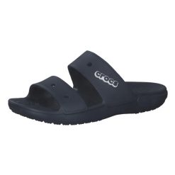 Klapki męskie Crocs Classic. Niebieskie klapki męskie Crocs, bez wzorów, z materiału, bez zapięcia. Za 118.99 zł.