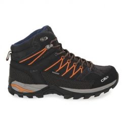 Buty trekkingowe męskie CMP Rigel Mid. Szare buty zimowe męskie CMP, bez wzorów, z materiału, za kostkę, bez obcasa, bez zapięcia. Za 349.99 zł.