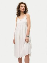 Vero Moda Sukienka letnia Vera 10326447 Biały Regular Fit. Białe sukienki damskie Vero Moda, na lato, l, bez wzorów, z bawełny, bez kołnierzyka, bez ramiączek. Za 109.99 zł.