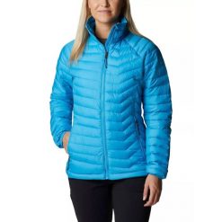 Kurtka przejściowa damska Columbia Powder Lite. Niebieskie kurtki sportowe damskie Columbia, xs, bez wzorów, bez ramiączek, bez kaptura, trekkingowe. Za 499.00 zł.