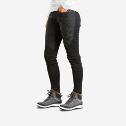 Legginsy turystyczne damskie Quechua SH500 mountain hydrofobowe. Czarne legginsy damskie QUECHUA, bez wzorów, z tkaniny. W wyprzedaży za 149.99 zł.