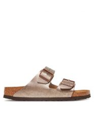 Birkenstock Klapki Arizona 1029439 Brązowy. Brązowe klapki damskie Birkenstock, bez wzorów, ze skóry, bez obcasa, bez zapięcia. Za 449.99 zł.