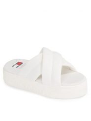 Tommy Jeans Klapki Tjw Lettering Flatform Sandal EN0EN02465 Écru. Klapki damskie Tommy Jeans, bez wzorów, z jeansu, bez obcasa, bez zapięcia. Za 229.99 zł.
