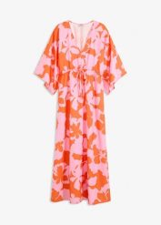 Sukienka maxi z lejącej satyny. Fioletowe sukienki damskie bonprix, bez wzorów, z satyny, bez kołnierzyka, bez ramiączek, maxi. Za 169.99 zł.