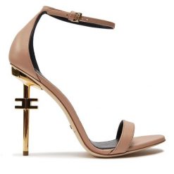 Sandały Elisabetta Franchi. Brązowe sandały damskie Elisabetta Franchi, bez wzorów, bez obcasa, na szpilce, bez zapięcia. Za 1,319.00 zł.