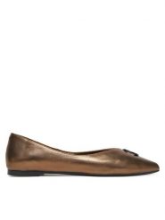 Eva Minge Baleriny LEILA-SLT14086-1 Złoty. Żółte balerinki damskie Eva Minge, bez wzorów, ze skóry, bez obcasa, bez zapięcia. Za 399.99 zł.