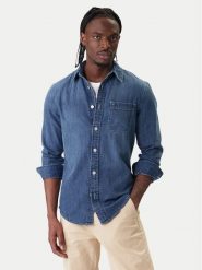 Tommy Jeans Koszula DM0DM22303 Niebieski Regular Fit. Niebieskie koszule męskie Tommy Jeans, m, bez wzorów, z bawełny, bez kołnierzyka, bez ramiączek. Za 329.99 zł.