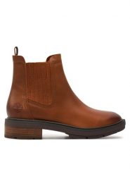 Timberland Sztyblety Brimfield TB0A2PBBEM41 Brązowy. Brązowe botki damskie Timberland, bez wzorów, ze skóry, bez obcasa, na płaskiej podeszwie, bez zapięcia. Za 669.99 zł.