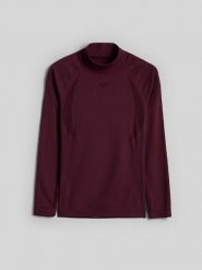 4F Bielizna termoaktywna bezszwowa (góra) damska - burgundowa M/L. Czerwona bielizna sportowa damska 4F, l, bez wzorów, z materiału. Za 149.99 zł.