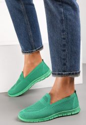 Zielone Tenisówki Pasquier. Zielone trampki i tenisówki damskie Renee, bez wzorów, z tkaniny, przed kostkę, bez zapięcia. Za 39.99 zł.