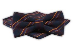 Mucha Męska z Poszetką - Alties - Granat, Duża Krata. Niebieskie krawaty i muchy Alties, bez wzorów, eleganckie. Za 54.00 zł.
