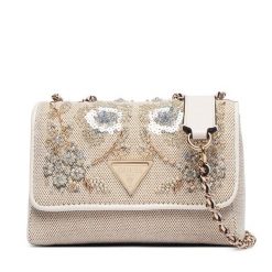 Torebka Guess. Brązowe listonoszki damskie Guess, z aplikacjami, bez dodatków. Za 544.99 zł.