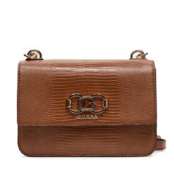 Torebka Guess. Brązowe listonoszki damskie Guess, z aplikacjami, bez dodatków. Za 449.99 zł.