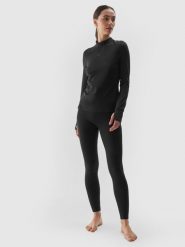 4F Bielizna termiczna drapana (dół) damska - czarna L. Czarna bielizna sportowa damska 4F, l, bez wzorów, z dzianiny. Za 119.99 zł.