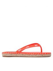 DKNY Klapki Tabatha K1240129 Pomarańczowy. Brązowe klapki damskie DKNY, bez wzorów, ze skóry, bez obcasa, bez zapięcia. Za 439.99 zł.