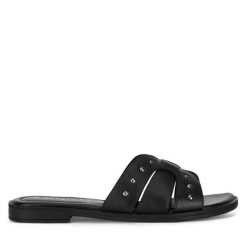 Klapki Sergio Bardi. Czarne klapki damskie Sergio Bardi, bez wzorów, bez obcasa, bez zapięcia. Za 179.99 zł.